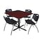 Cain Cain Square Table & Chair Set, Wood, Metal, Plastic Top, Mahogany TB4848MH47BK - alternate 1